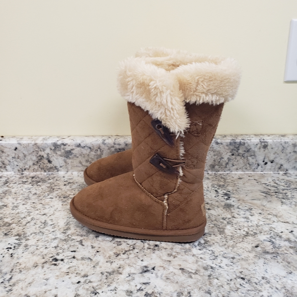 Apres by Lamo Faux Suede Buckskin Faux Fur Boots Girl's Size 1Y - Picture 13 of 16